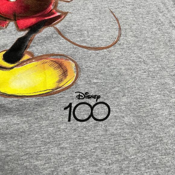 Disney Mickey Mouse Graphic T-Shirt Mens XL Gray Crew Neck Short Sleeve Tee Top - Picture 9 of 11